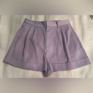 Alice and Olivia Conry Pleated Cuff Short, light purple, worn once, size 4